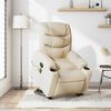 vidaXL Fauteuil inclinable de massage crème tissu