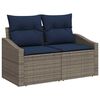 vidaXL Ensemble de canap&eacute; de jardin 7 pcs Gris et bleu marine