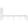 vidaXL Cadre de lit m&eacute;tal sans matelas et t&ecirc;te de lit blanc 135x190 cm