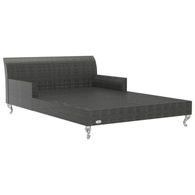 vidaXL Chaise longue à 2 places avec coussins Résine tressée Noir