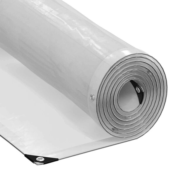 vidaXL B&acirc;che avec &oelig;illets Transparent 1 x 12 m Poly&eacute;thyl&egrave;ne