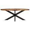 vidaXL Table à dîner ovale 200x100x75 cm Bois de récupération solide