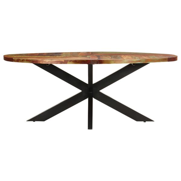 vidaXL Table à dîner ovale 200x100x75 cm Bois de récupération solide