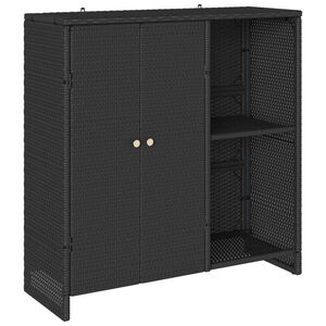 vidaXL Armoire de rangement avec &eacute;tag&egrave;re Noir 100 x 36 x 102 cm Rotin
