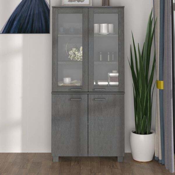 vidaXL Buffet HAMAR Bois massif de pin Gris foncé