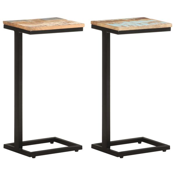 vidaXL Tables d'appoint 2 pcs 31,5x24,5x64,5 cm Bois de récupération