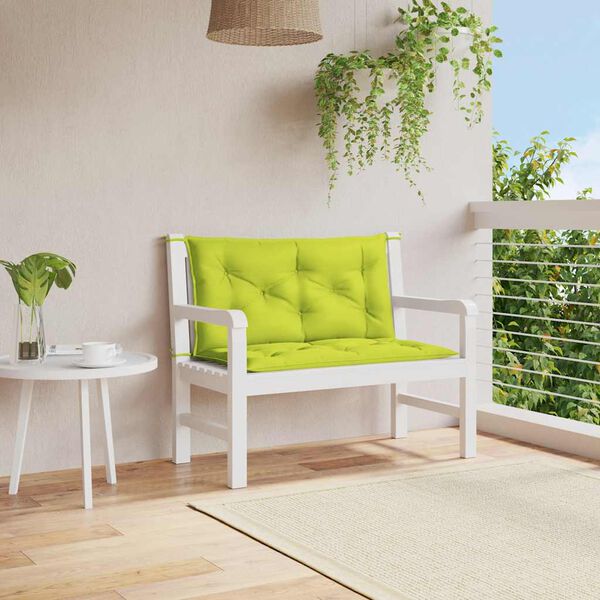 vidaXL Coussin de banc de jardin vert vif 100x(50+50)x7cm tissu oxford