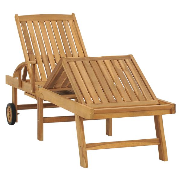 vidaXL Chaise longue Bois de teck solide