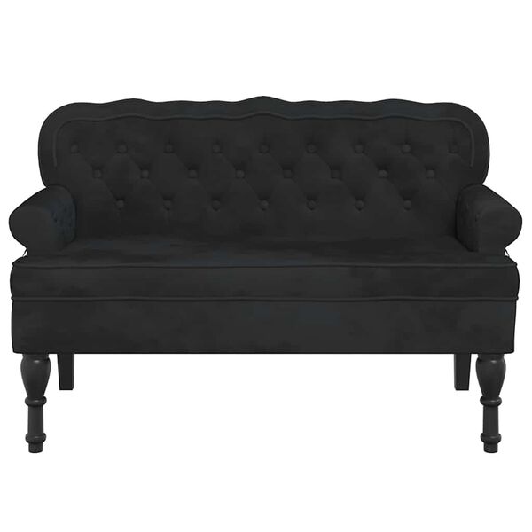 vidaXL Banc avec dossier Noir 119,5x64,5x75 cm Velours
