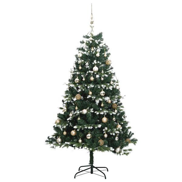 vidaXL Sapin de No&euml;l artificiel articul&eacute; 150 LED et boules 120 cm