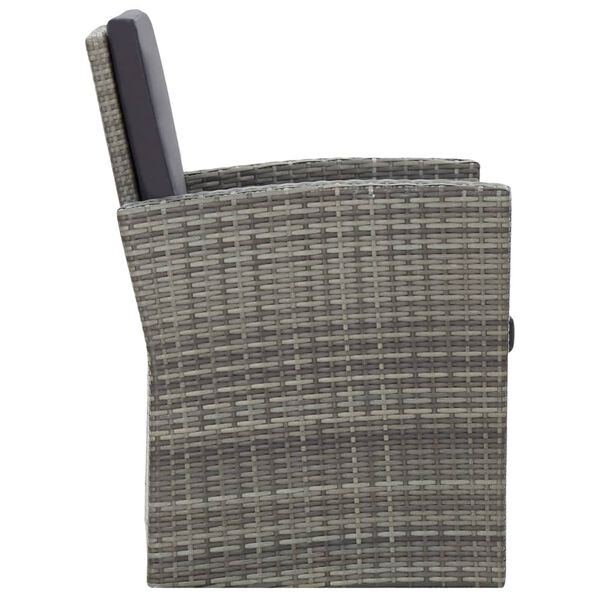 vidaXL Salon de jardin 4 pcs avec coussins résine tressée gris