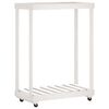 vidaXL Porte-bûches avec roulettes blanc 76,5x40x108cm bois massif pin