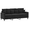 vidaXL Canap&eacute; &agrave; 3 places Noir 180 cm Velours