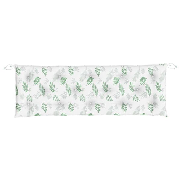 vidaXL Coussin de banc de jardin motif de feuilles 150x50x7 cm