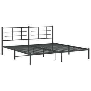 vidaXL Cadre de lit métal sans matelas avec tête de lit noir 193x203cm