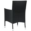 vidaXL Chaises de jardin avec coussins lot de 4 R&eacute;sine tress&eacute;e Noir