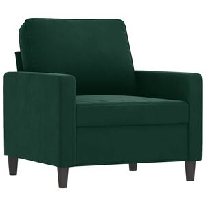 vidaXL Fauteuil Vert fonc&eacute; 60 cm Velours