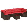 vidaXL Ensemble de canapé de jardin 8 pcs Marron polyrotin