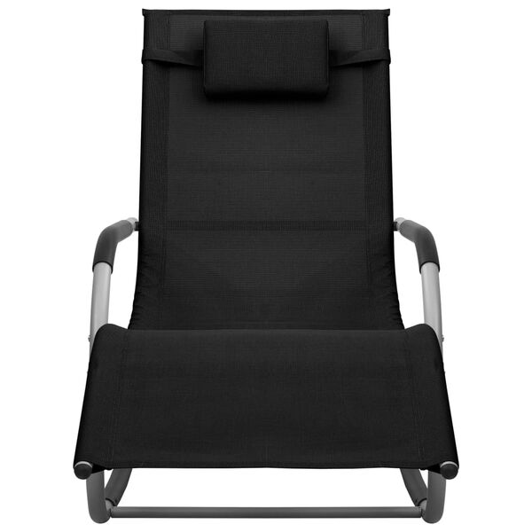 vidaXL Chaise longue textilène noir et gris