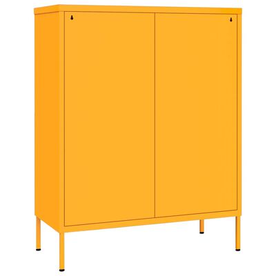 vidaXL Armoire à tiroirs Jaune moutarde 80x35x101,5 cm Acier