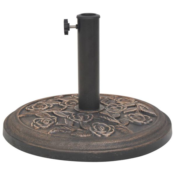 vidaXL Socle de parasol Résine Rond Bronze 9 kg