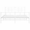 vidaXL Cadre de lit métal sans matelas et pied de lit blanc 150x200 cm