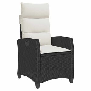 vidaXL Chaise de jardin inclinable avec table d'appoint noir polyrotin