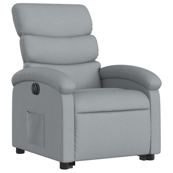 vidaXL Fauteuil inclinable électrique gris clair tissu