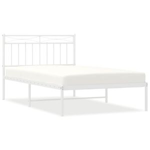 vidaXL Cadre de lit métal sans matelas et tête de lit blanc 100x200 cm