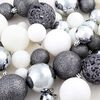 vidaXL Ensemble de boules de Noël 100 pcs 3/4/6 cm Blanc/Gris