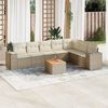vidaXL Salon de jardin avec coussins 8 pcs beige r&eacute;sine tress&eacute;e