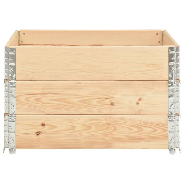vidaXL Colliers de palette 3 pcs 100x100 cm Bois de pin solide