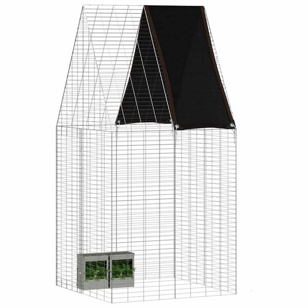 vidaXL Cage pour lapins Argent&eacute; 100 x 100 x 210 cm Acier galvanis&eacute;