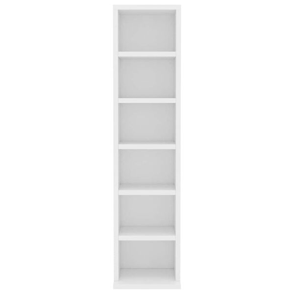 vidaXL Armoire &agrave; CD Blanc 21x20x88 cm Bois d'ing&eacute;nierie