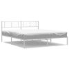 vidaXL Cadre de lit m&eacute;tal sans matelas et t&ecirc;te de lit blanc 193x203 cm