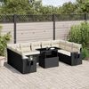 vidaXL Salon de jardin 10 pcs avec coussins noir r&eacute;sine tress&eacute;e