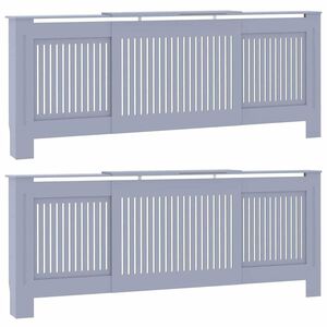 vidaXL Cache-Radiateur 2 pcs Gris 205 x 20,5 x 81,5 cm