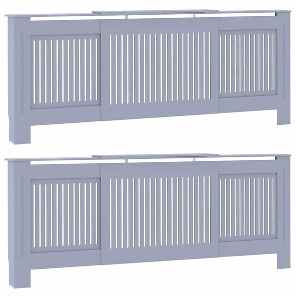 vidaXL Cache-Radiateur 2 pcs Gris 205 x 20,5 x 81,5 cm
