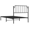 vidaXL Cadre de lit m&eacute;tal sans matelas avec t&ecirc;te de lit noir 100x190cm