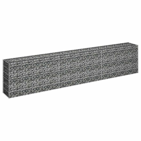 vidaXL Lit sur&eacute;lev&eacute; &agrave; gabion Acier galvanis&eacute; 270x30x60 cm
