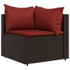 vidaXL Salon de jardin 4 pcs avec coussins Marron R&eacute;sine tress&eacute;e