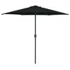 vidaXL Parasol de jardin et m&acirc;t en aluminium 270x246 cm Noir