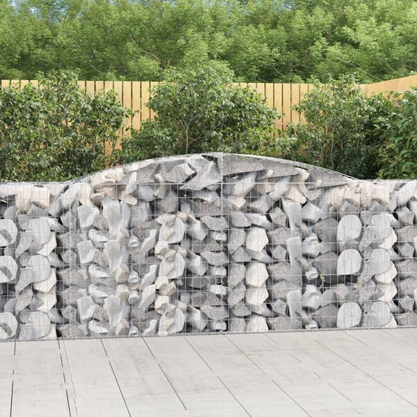 vidaXL Paniers &agrave; gabions arqu&eacute;s 6 pcs 400x50x100/120 cm Fer galvanis&eacute;