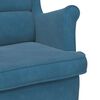 vidaXL Fauteuil à bascule à oreilles en velours bleu bois massif