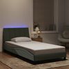 vidaXL Cadre de lit avec LED sans matelas Hanko gris clair 100x190 cm velours