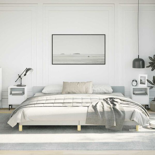vidaXL Cadre de lit sans matelas gris foncé tissu
