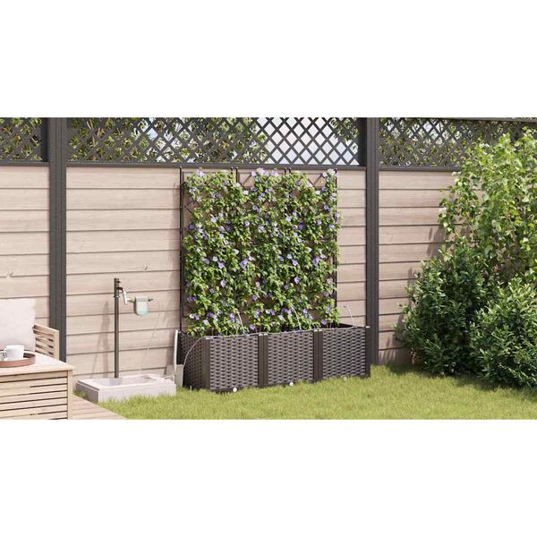 vidaXL Cache-pot de jardin 3 pcs Marron Acier