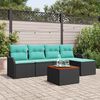 vidaXL Ensemble de canapé de jardin 6 pcs Noir Poly rotin