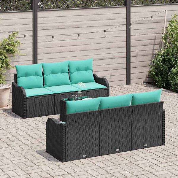 vidaXL Ensemble de canap&eacute; de jardin Noir 55 x 55 x 37 cm polyrotin