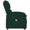 vidaXL Fauteuil inclinable de massage &eacute;lectrique vert fonc&eacute; velours